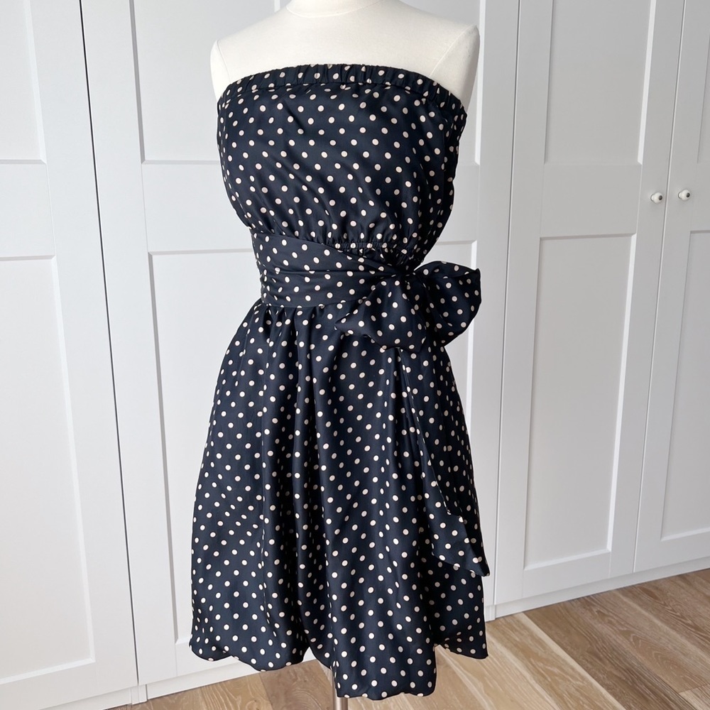 Bcbg Maxsazria Polka Dot Strapless Mini Dress Sz.M